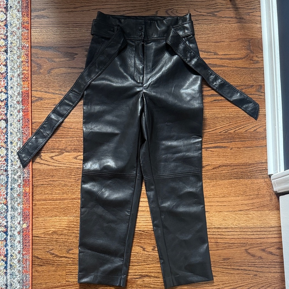 Aritzia Wilfred Black Leather Pants
